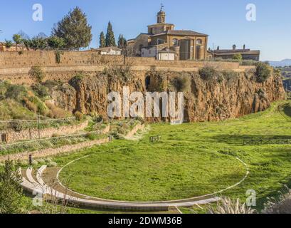 One of the pearls of Viterbo province, Civita Castellana is one of the most enchanting villages of central Italy. Here in particular S.M.Maggiore Stock Photo