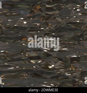 Seamless texture of crumpled metalllic foil as background. Tileable texture of crumpled metallic foil Stock Photo