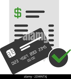 Credit card bill payment concept. Flat style. Isolated. Stock Vector