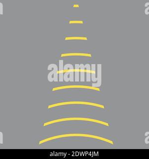 Vector line Christmas tree yellow and grey, pines for greeting card, invitation,banner, web. New Years and xmas traditional symbol tree withstar. Wint Stock Vector