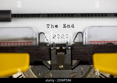 The End 2020 written on an old  typewriter Stock Photo