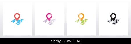 Location Pin On Letter Logo Design H Stock Vector