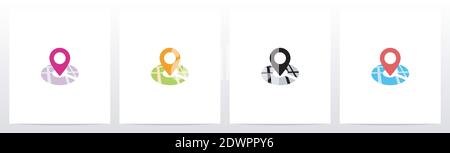 Location Pin On Letter Logo Design C Stock Vector