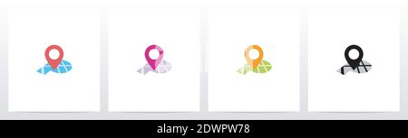 Location Pin On Letter Logo Design P Stock Vector