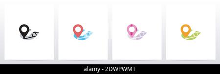 Location Pin On Letter Logo Design U Stock Vector