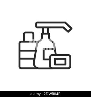 Antiseptic products color line icon. Isolated vector element. Stock Vector