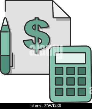 Accounting icon. Flat style. Isolated on white background. Stock Vector