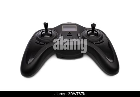 Black wireless joystick isolated on white background Stock Photo