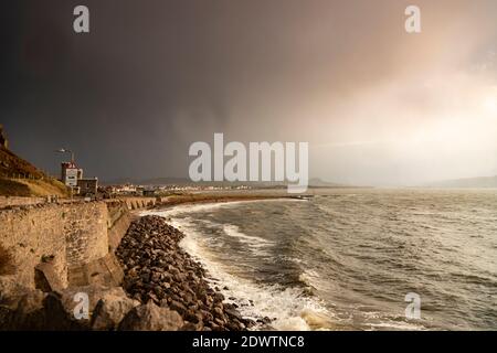 Stormy weather over the North Wales coast at Llandudno Stock Photo