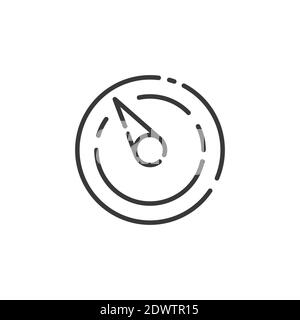 Barometer thin line icon. Isolated outline weather vector illustration Stock Vector