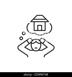 Homeless person line color icon. Sign for web page, mobile app Stock Vector