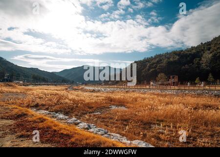 Songnisan National Park autumn nature scenery in Boeun, Korea Stock Photo