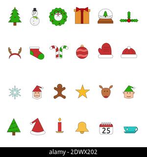 Illustration vector design of Christmas icon set Stock Vector