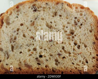 slice of a multi-grain piece of bread Stock Photo