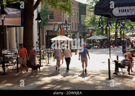Historic Downtown Mall, Charlottesville, Virginia, USA Stock Photo