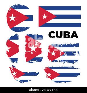 Flag of Cuba page symbol for your web site design Cuba flag logo, app, UI.  Stock Vector