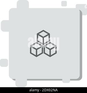 square blocks outline vector icon modern simple vector illustration Stock Vector