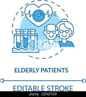 Medical testing of elderly patients concept icon with text Stock Vector ...
