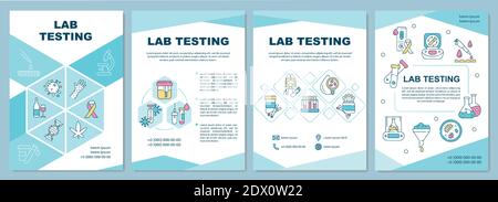 Lab testing brochure template Stock Vector