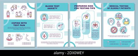Coping with test pain brochure template Stock Vector