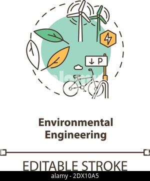 Environmental engineering concept icon Stock Vector