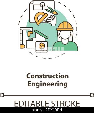 Construction engineering concept icon Stock Vector