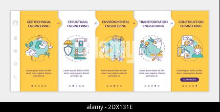 Professional engineering work onboarding vector template Stock Vector