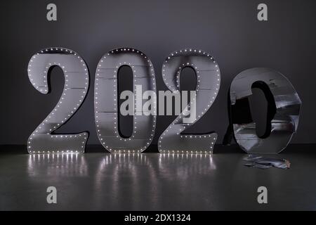 2020 numbers with lights representing the year Stock Photo