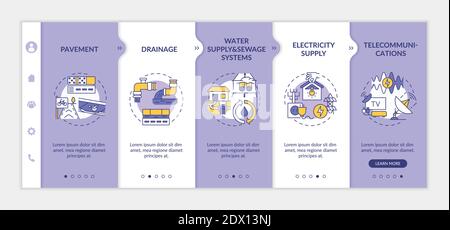 Utility system and facility service onboarding vector template Stock Vector