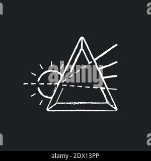 Prisma chalk white icon on black background Stock Vector