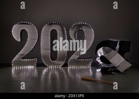 2020 numbers with lights representing the year Stock Photo