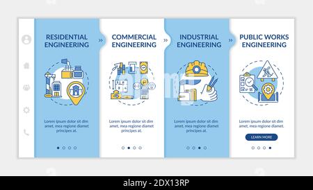 Civil engineering project onboarding vector template Stock Vector