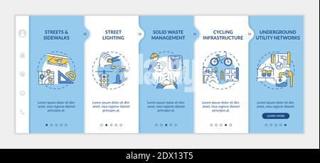 Urban construction onboarding vector template Stock Vector