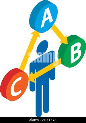 Decision making icon. Isometric illustration of decision making vector icon for web Stock Vector