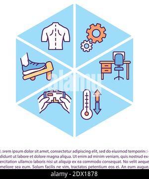 Ergonomics concept icon with text Stock Vector