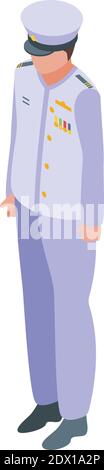 Aircraft carrier captain icon. Isometric of aircraft carrier captain vector icon for web design isolated on white background Stock Vector