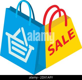 Premium Vector  3d shopping bag with price tag and percent sign