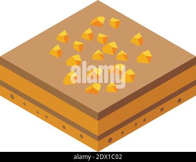 Chocolate paste nut cake icon. Isometric of chocolate paste nut cake vector icon for web design isolated on white background Stock Vector