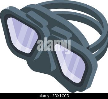 Diving mask icon. Isometric of diving mask vector icon for web design isolated on white background Stock Vector