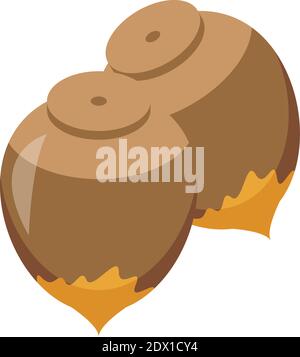 Chocolate paste nuts icon. Isometric of chocolate paste nuts vector icon for web design isolated on white background Stock Vector