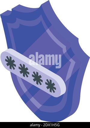 Secured monetization icon. Isometric of secured monetization vector icon for web design isolated on white background Stock Vector