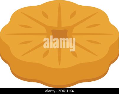 Figs flower biscuit icon. Isometric of figs flower biscuit vector icon for web design isolated on white background Stock Vector
