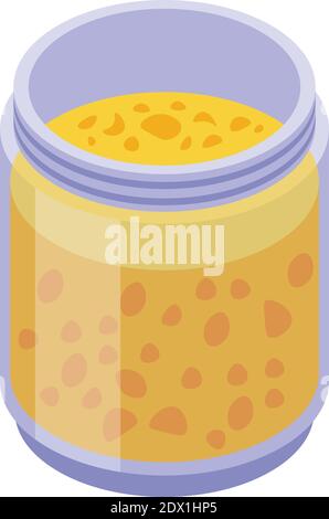 Figs jam jar icon. Isometric of figs jam jar vector icon for web design isolated on white background Stock Vector
