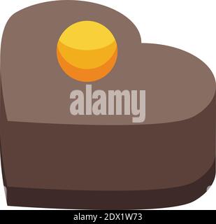Heart chocolate icon. Isometric of heart chocolate vector icon for web design isolated on white background Stock Vector