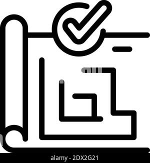 Architect plan control icon. Outline architect plan control vector icon for web design isolated on white background Stock Vector