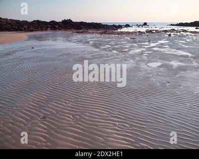 Sand patterns at low tide on the beach at Middle Lagoon, Dampier Peninsula, Western Australia Stock Photo