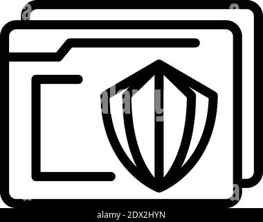 Secured folder control icon. Outline secured folder control vector icon for web design isolated on white background Stock Vector