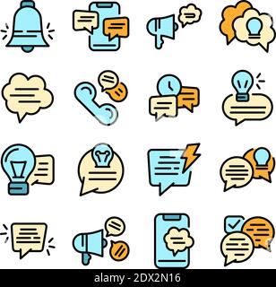 Tips icons set. Outline set of tips vector icons thin line color flat on white Stock Vector