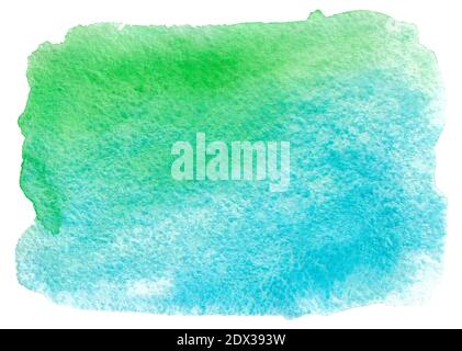 Abstract hand drawn watercolor background. Blue and green watercolored background. Background of Blue and green colors. Stock Photo