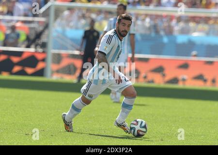 Argentina's Ezequiel Lavezzi in Soccer World Cup 2014 1/8 of Final round match Argentina vs Switzerland in Arena Stadium, Sao Paulo, Brasil on July 1st 2014. Argentina won 1-0 (after extra time). Photo by Henri Szwarc/ABACAPRESS.COM Stock Photo
